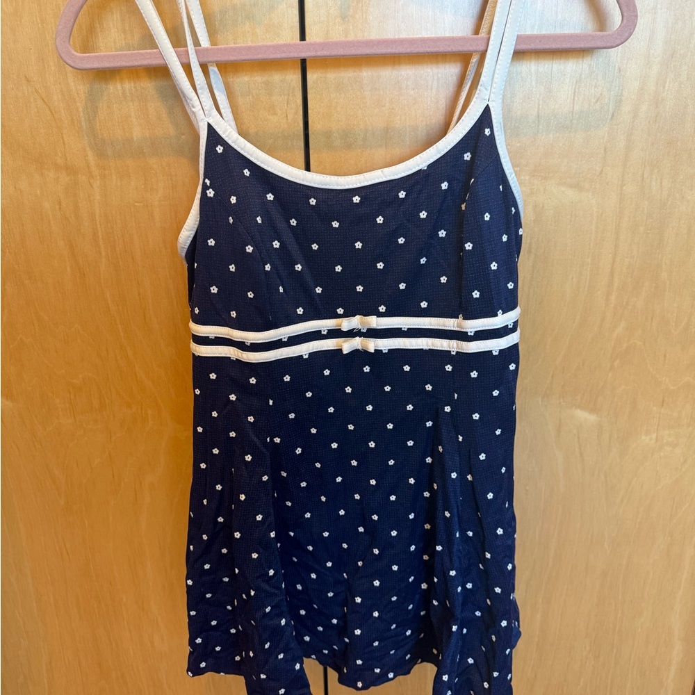 Navy Blue Polka Dot Women's One Piece Swimsuit